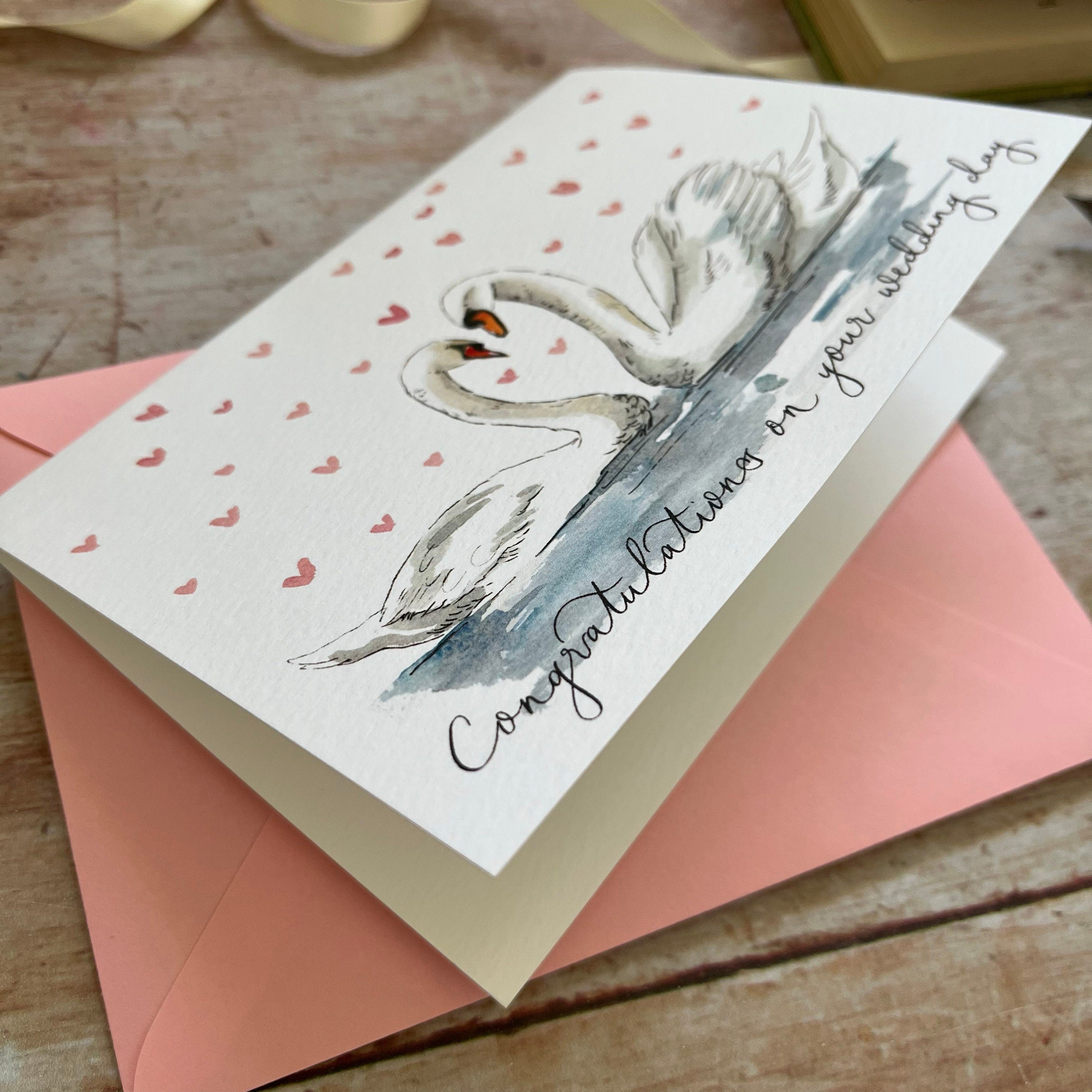 Congratulations on your Wedding Day Swan Card
