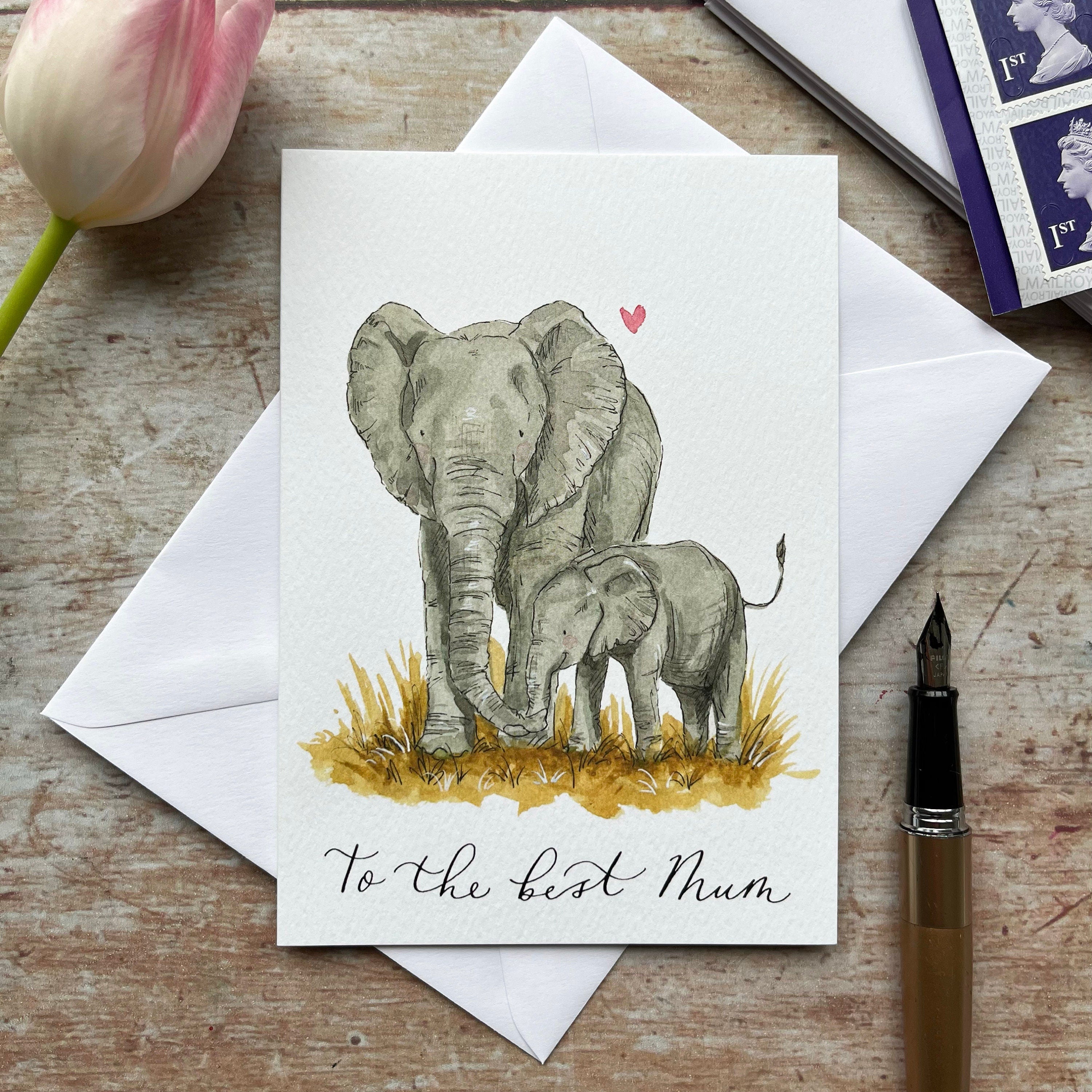 Elephant to the best mum card