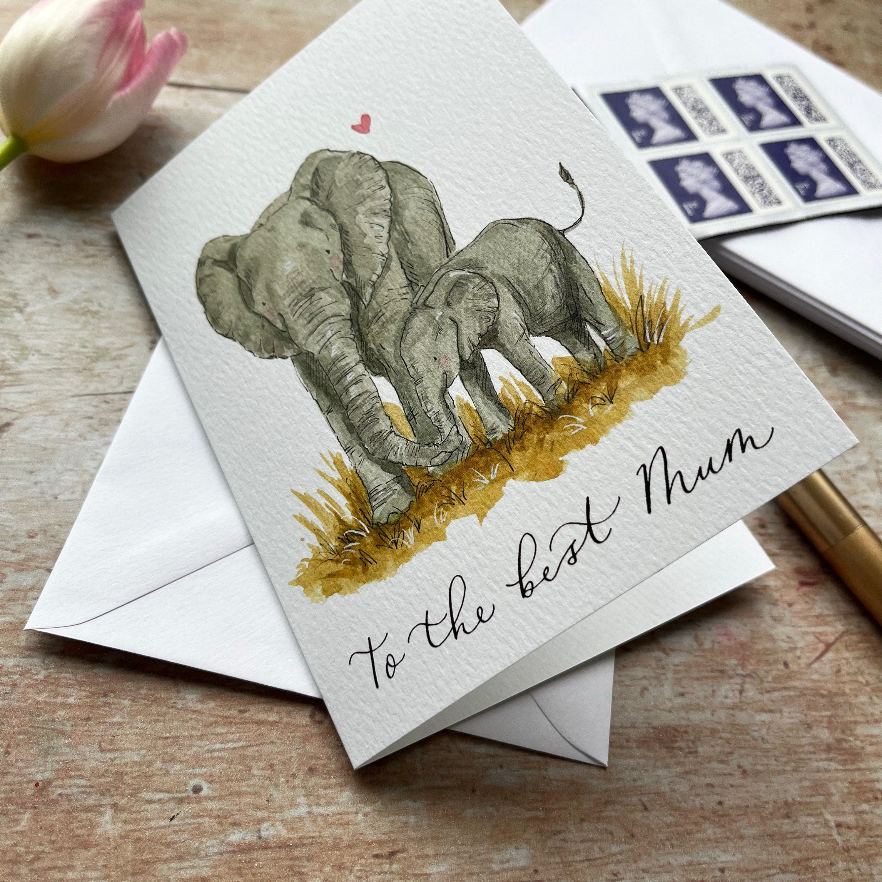 Elephant to the best mum card