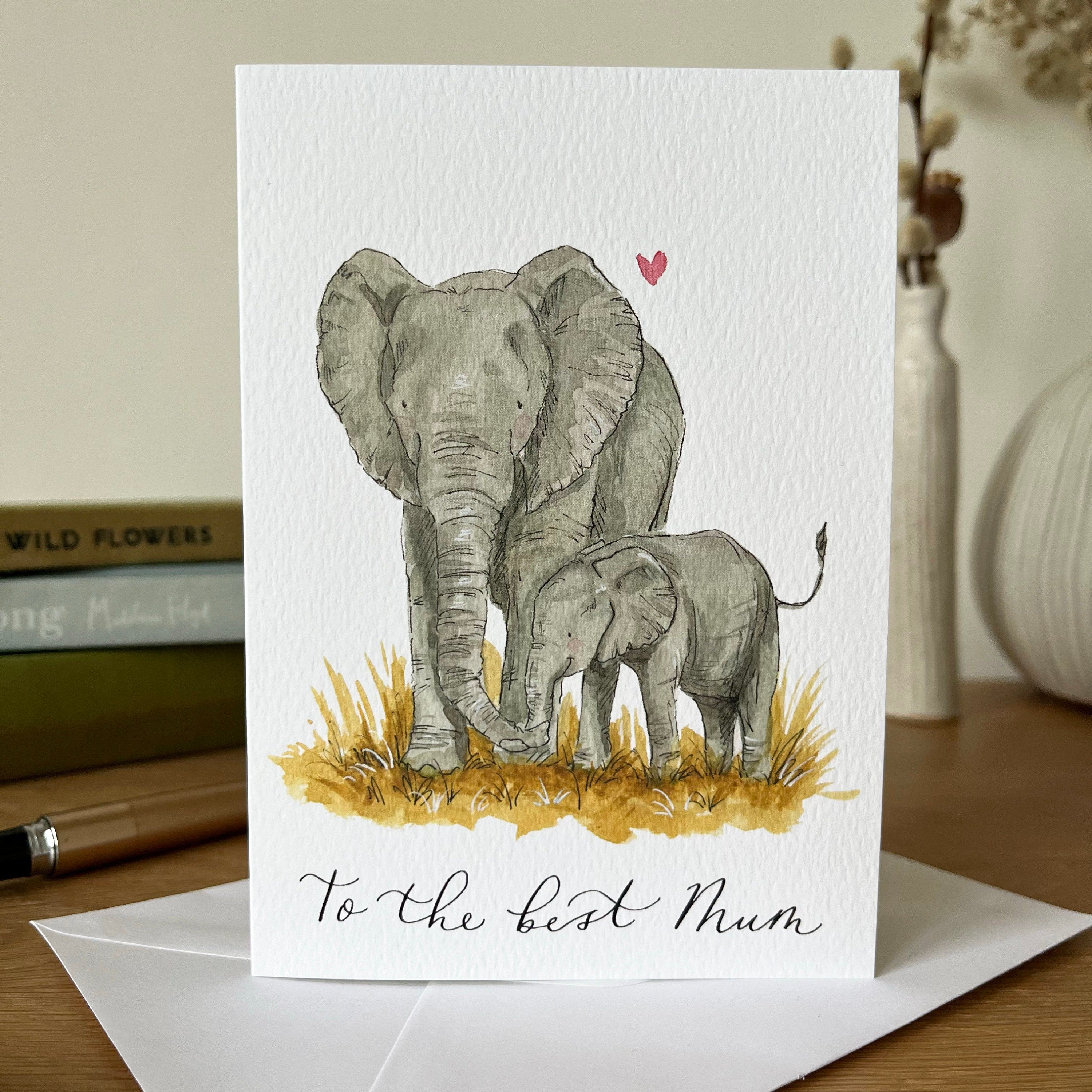 Elephant to the best mum card