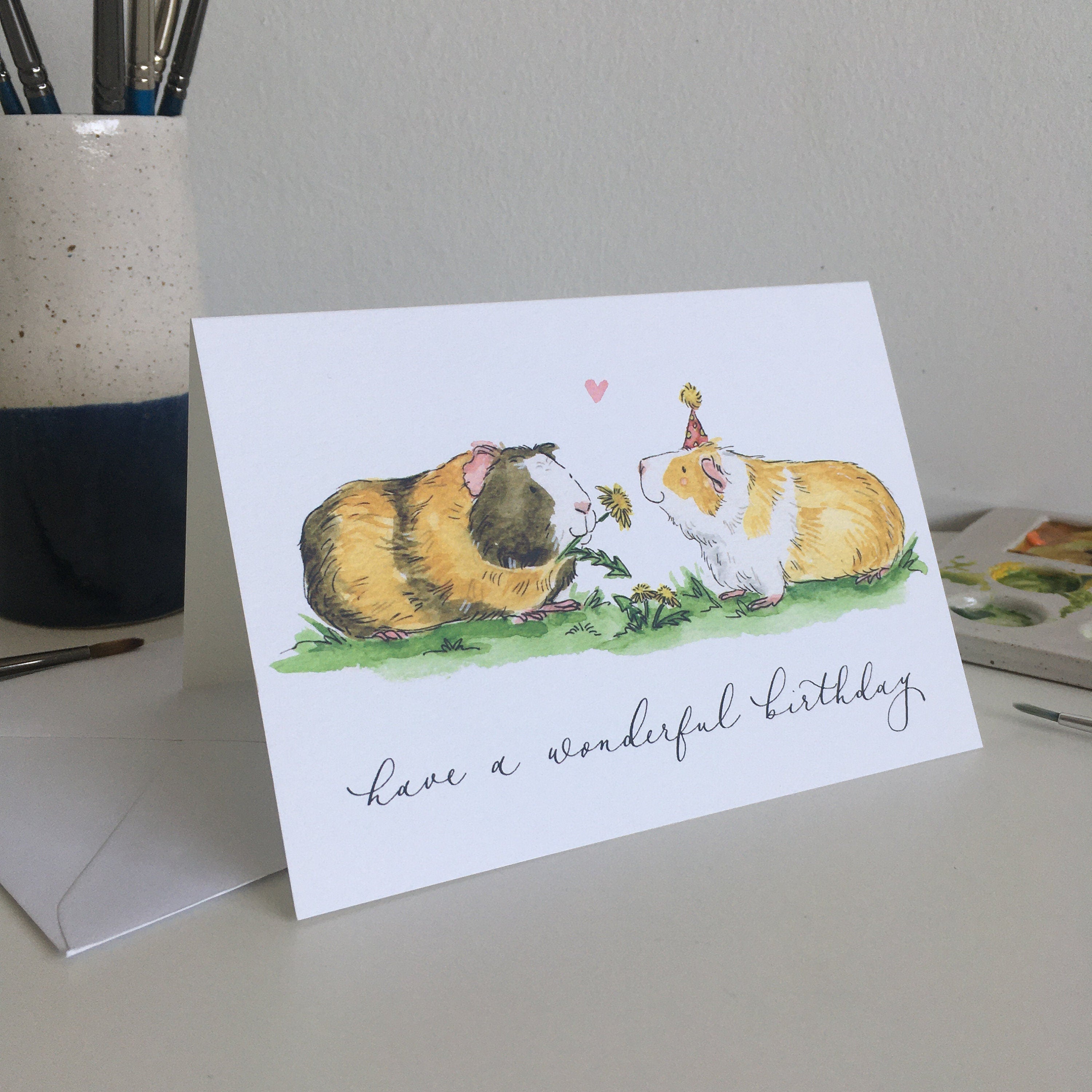 Guinea Pig Birthday Card