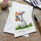 Happy Easter bunny & eggs card