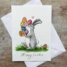Happy Easter bunny & eggs card