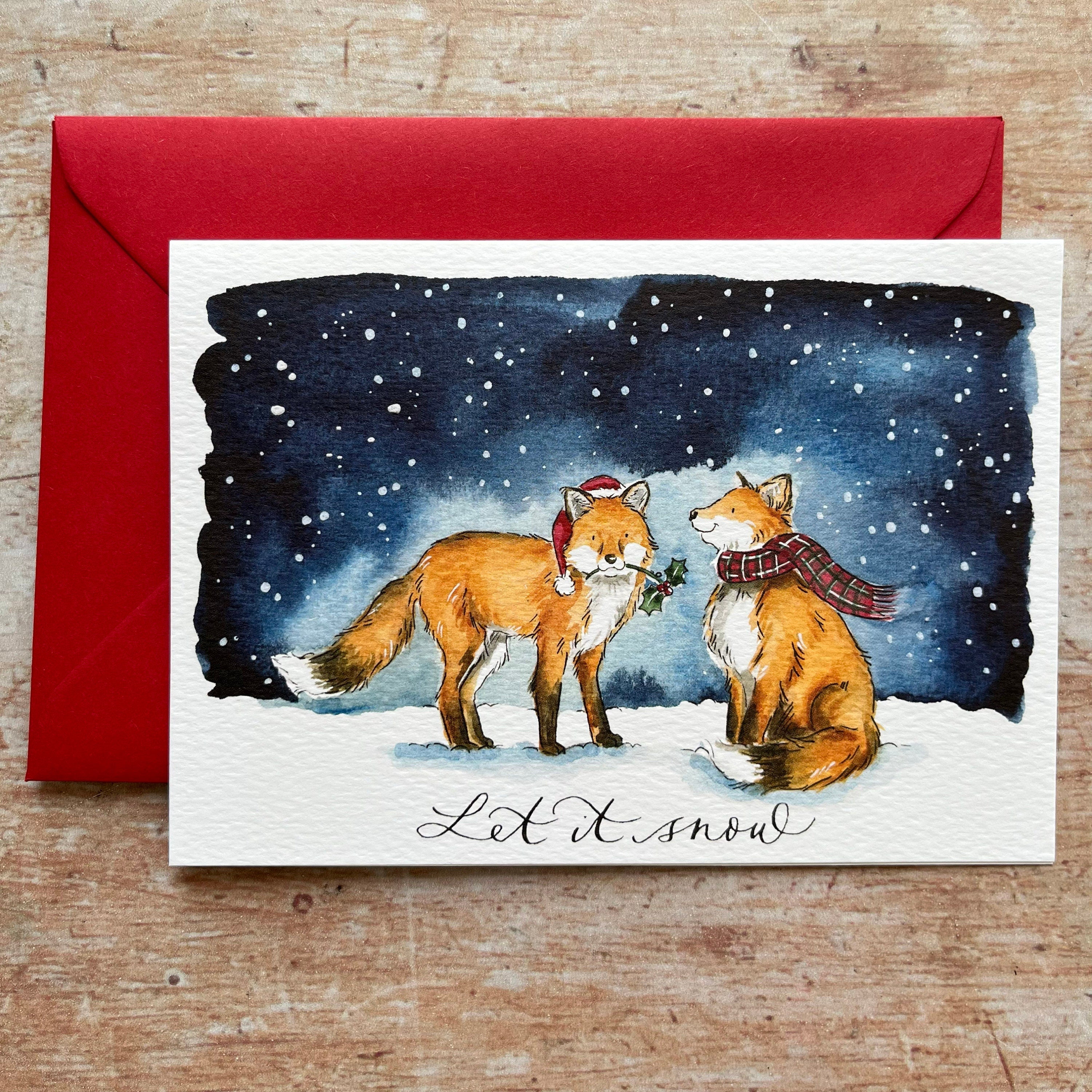 Let it Snow Fox Christmas Card