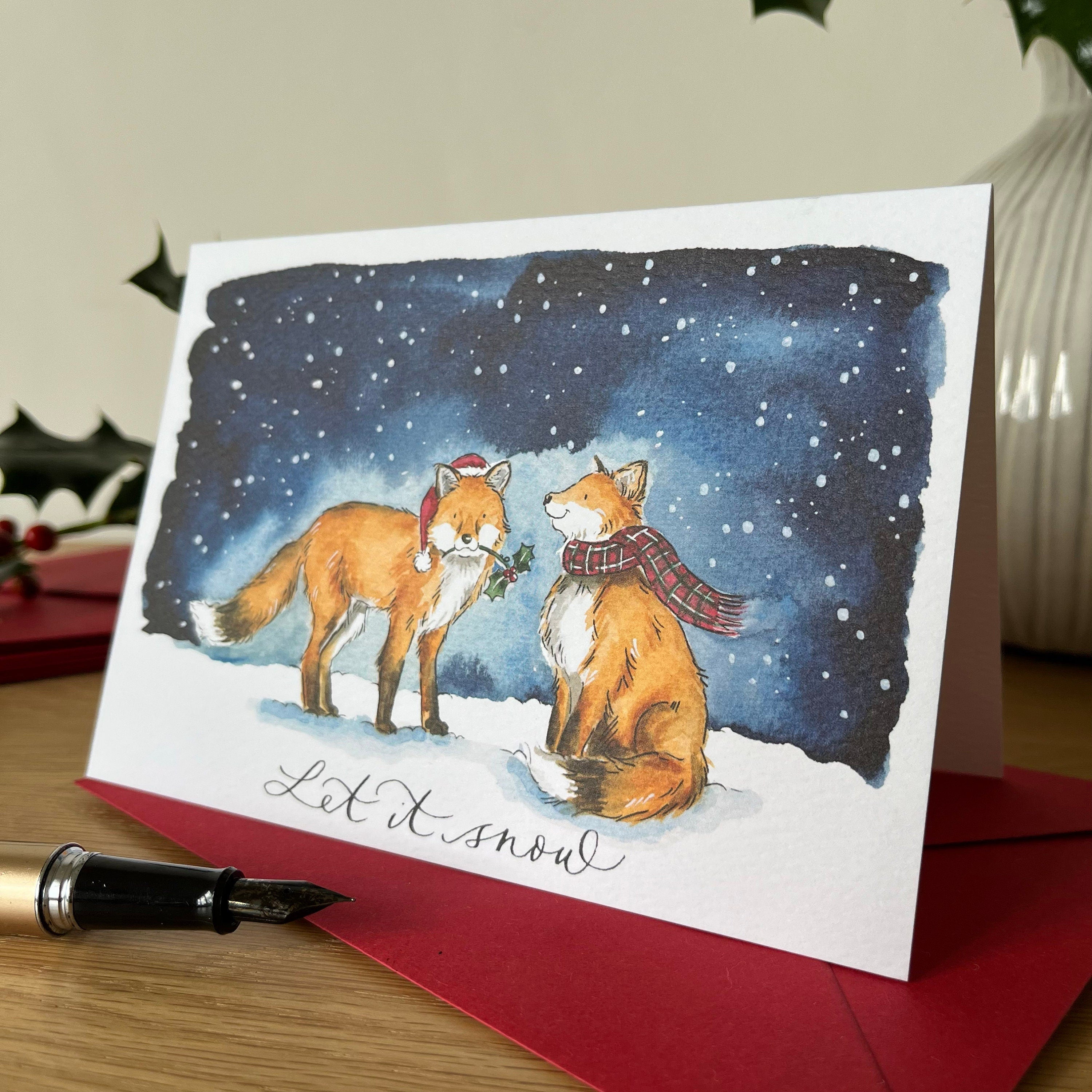 Let it Snow Fox Christmas Card