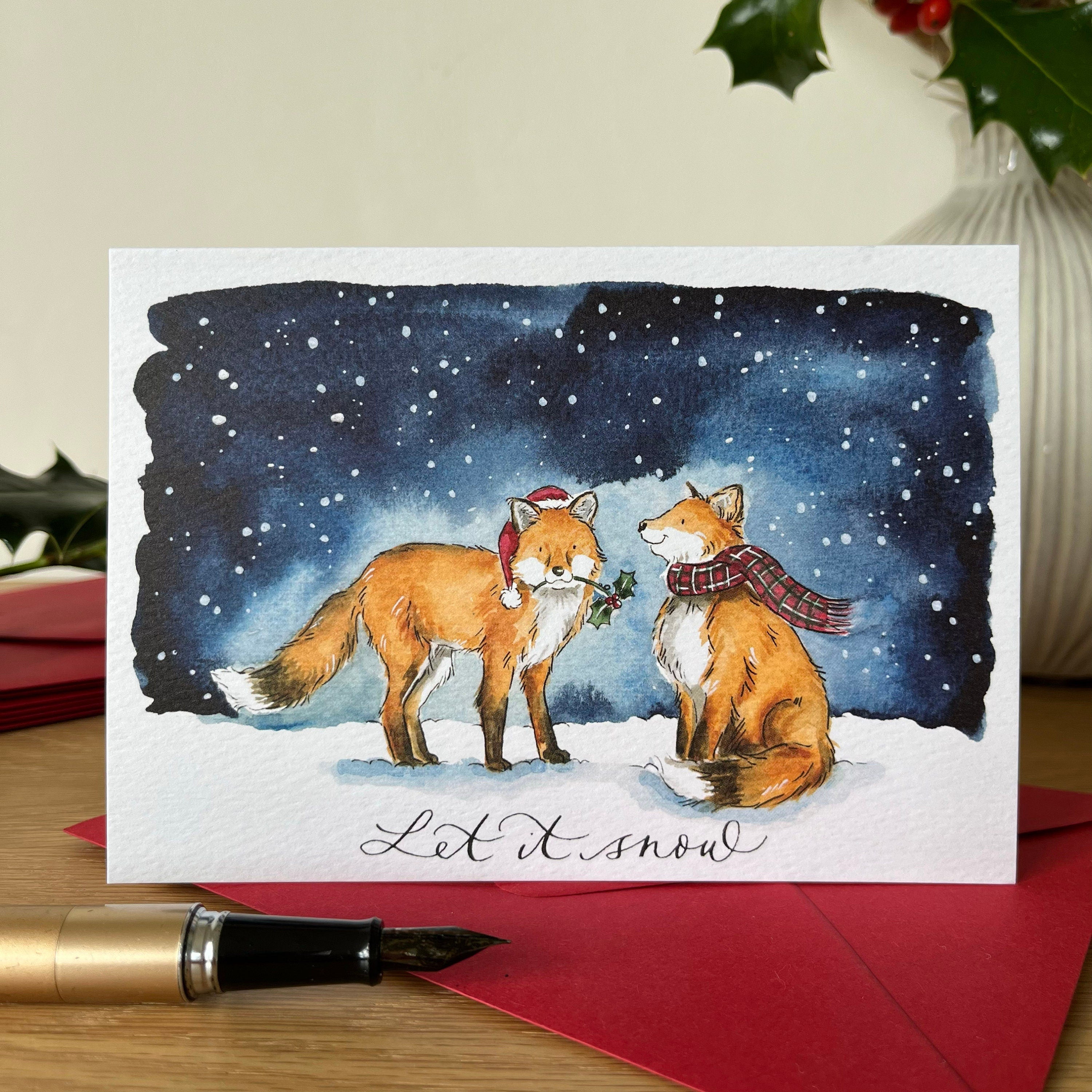 Let it Snow Fox Christmas Card