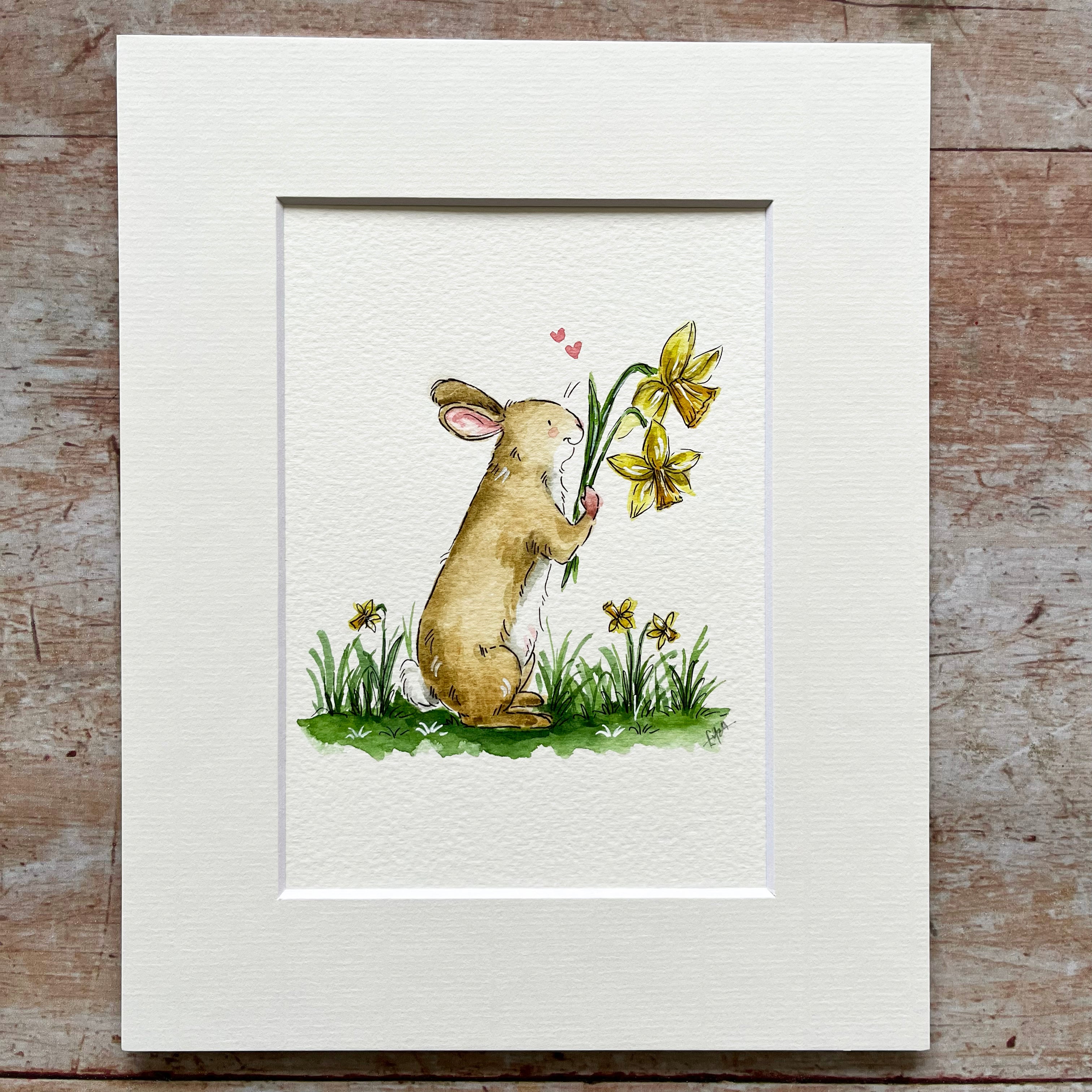 Rose' the Rabbit Spring Bunny Original Artwork – Ellie Hooi