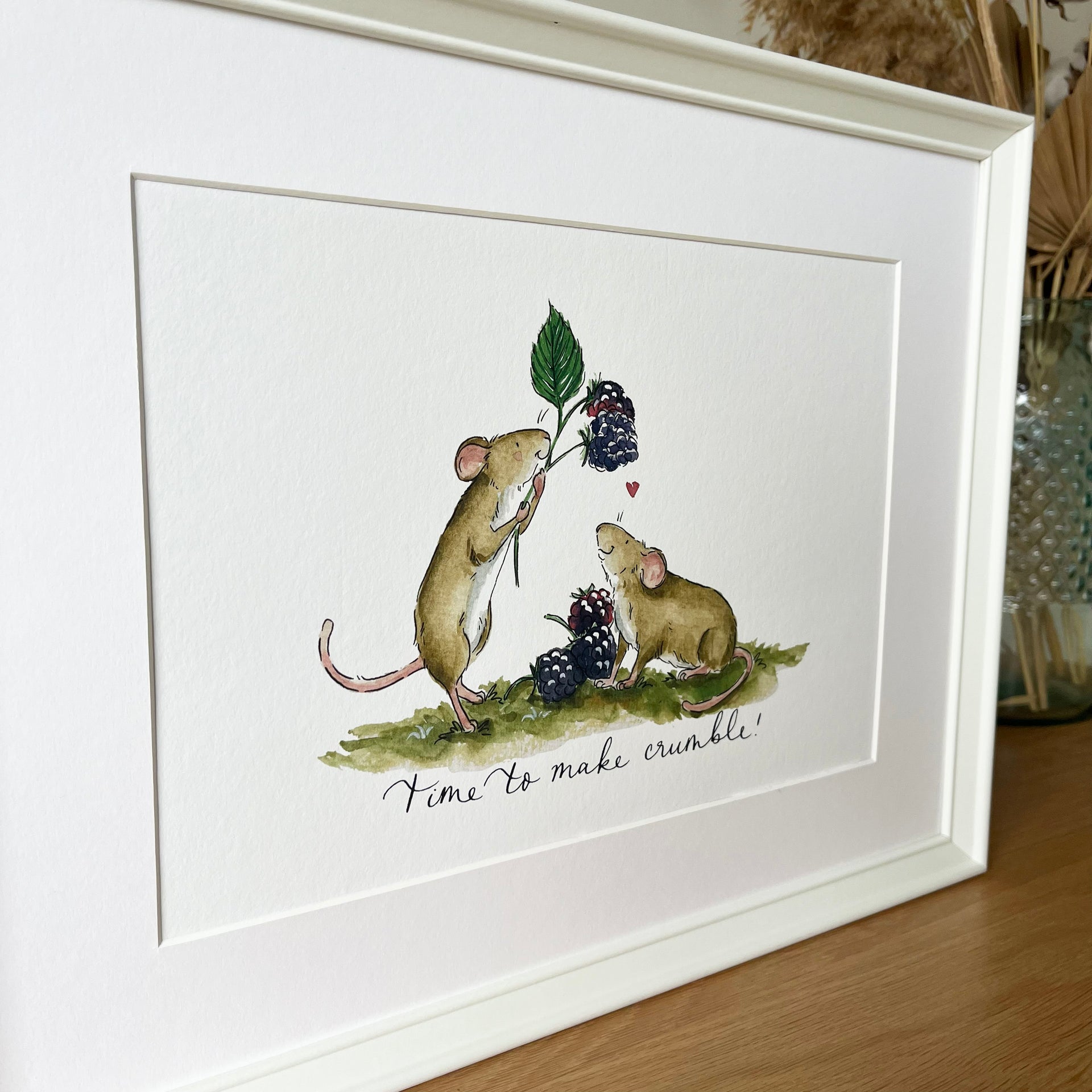 Blackberry Mice Art Print