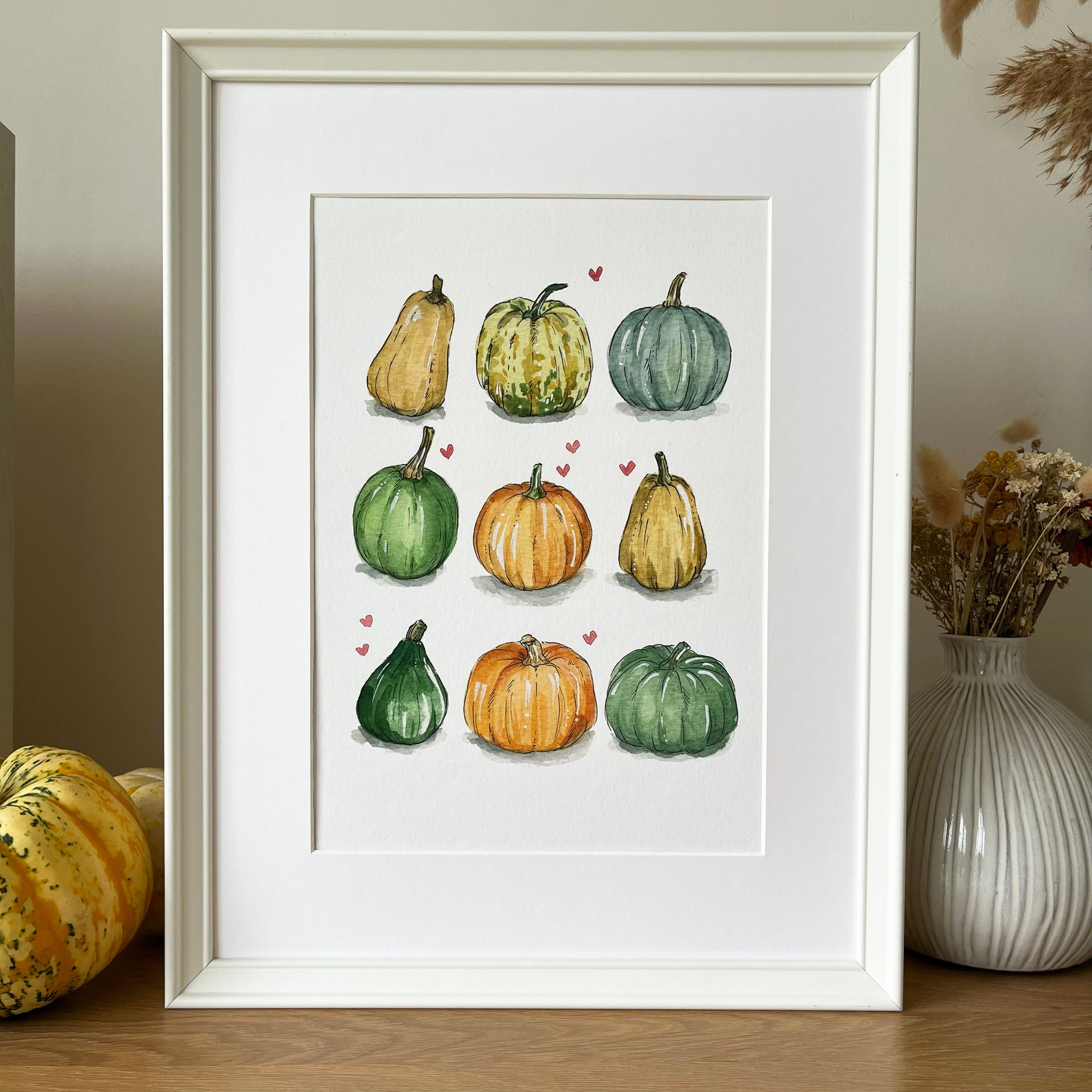 Autumn pumpkins and squash Art Print