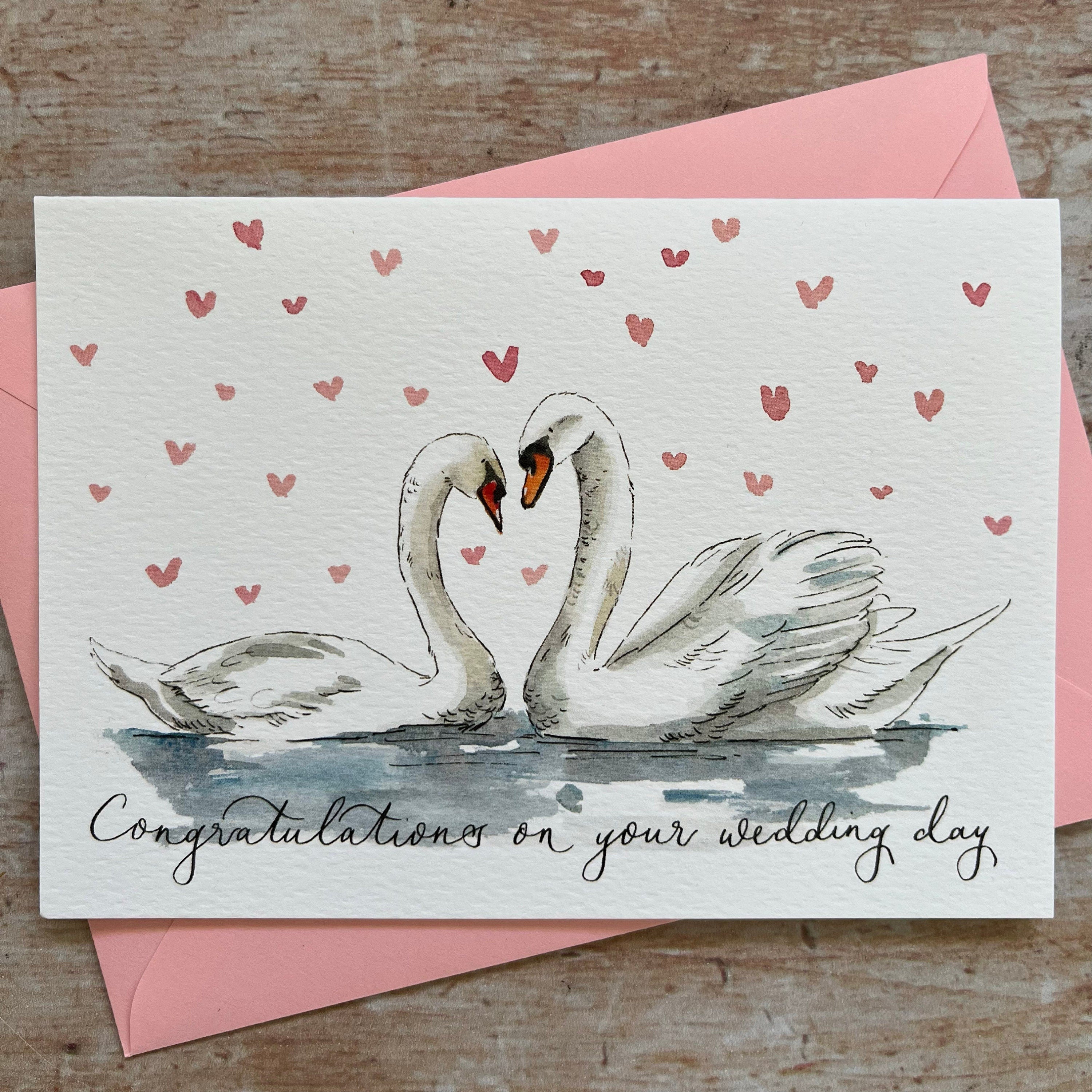Congratulations on your Wedding Day Swan Card